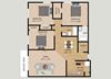 Three Bedroom Two Bathroom Floor Plan at Westmore