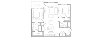 A black and white image of a floor plan for a house.