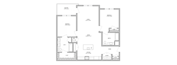 A floor plan of a house with labeled rooms and dimensions.