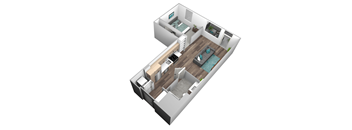 bedroom floor plan an in 3d