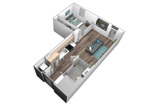 bedroom floor plan an in 3d