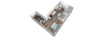 bedroom floor plan an in 3d