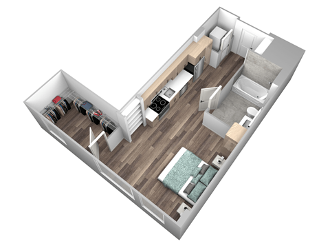 bedroom floor plan an in 3d