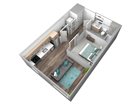bedroom floor plan an in 3d