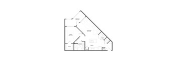 A black and white floor plan of a house with labeled rooms.