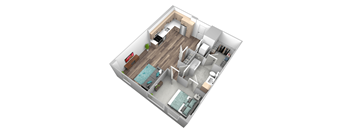 bedroom floor plan an in 3d