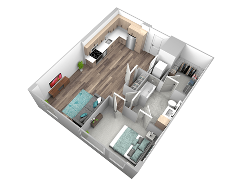bedroom floor plan an in 3d