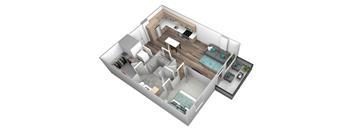 bedroom floor plan an in 3d