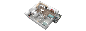 bedroom floor plan an in 3d