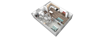 bedroom floor plan an in 3d