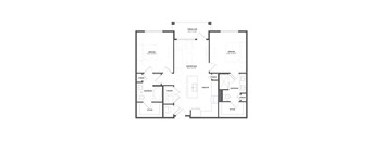 A black and white image of a house floor plan.