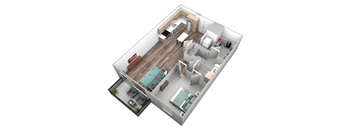 bedroom floor plan an in 3d