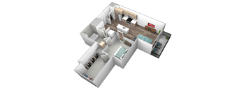 bedroom floor plan an in 3d