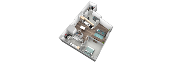 bedroom floor plan an in 3d