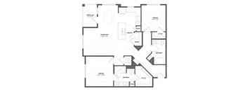 A black and white image of a floor plan for a house.