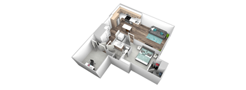 bedroom floor plan an in 3d