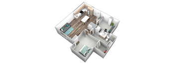bedroom floor plan an in 3d