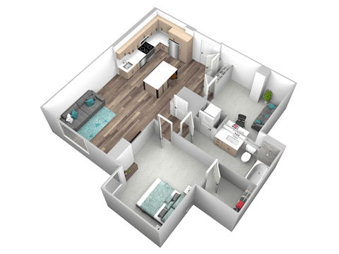 bedroom floor plan an in 3d