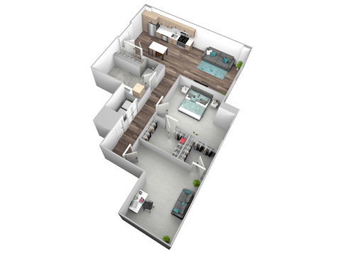 bedroom floor plan an in 3d