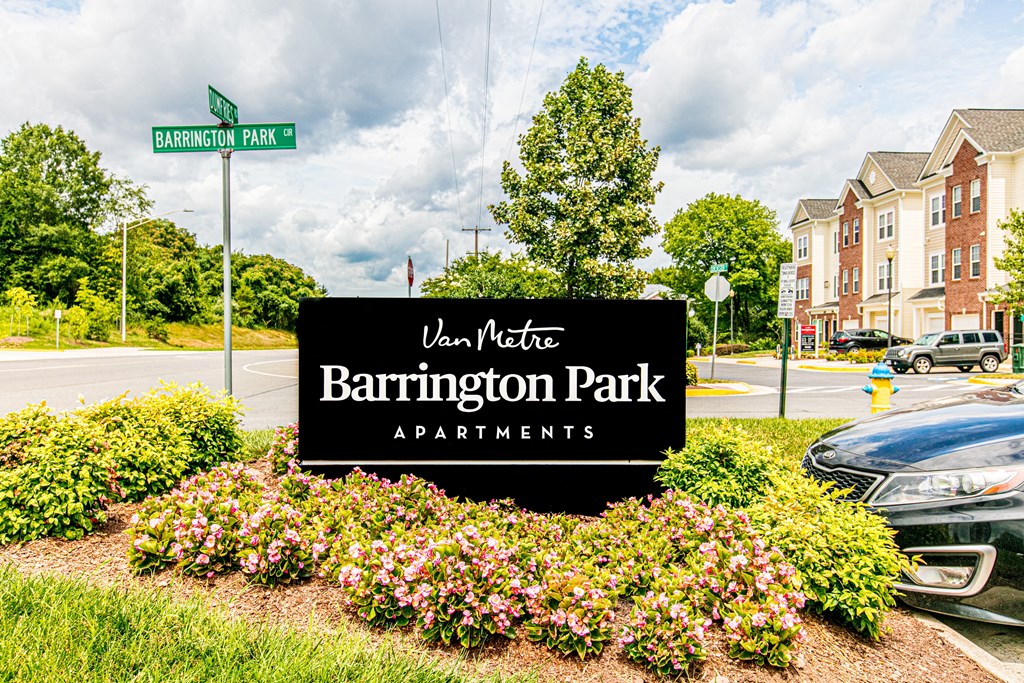 Monument Sign at Barrington Park Apartments, Manassas, VA, 20110