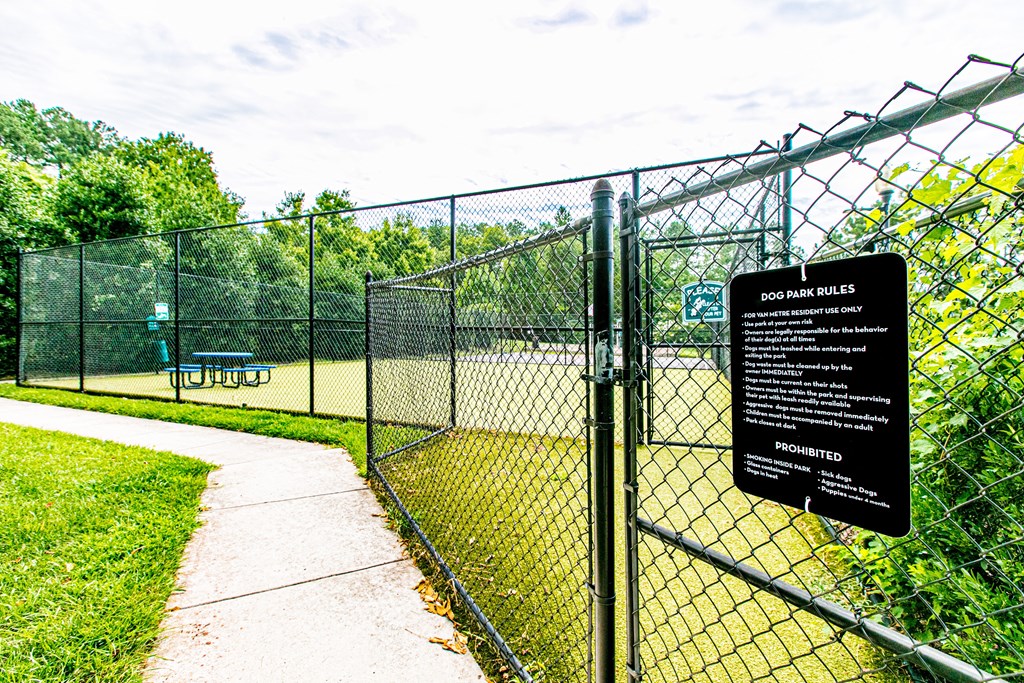 Entrance to Dog Park at Barrington Park, Manassas, Virginia
