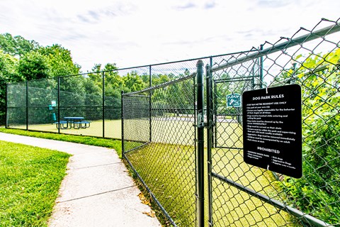 Entrance to Dog Park at Barrington Park, Manassas, Virginia