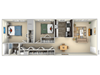 2 bedroom 1 bath furnished floor plan 830 Square-Feet 2 bedroom 1 bath furnished floor plan at Dulles Glen, Herndon, VA
