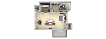 463 Square-Feet Bluemont Tuscarora Creek  Studio 1 bath furnished floor plan apartment in Leesburg VA