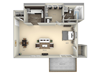 Bluemont Tuscarora Creek Studio 1 bath furnished floor plan apartment in Leesburg VA