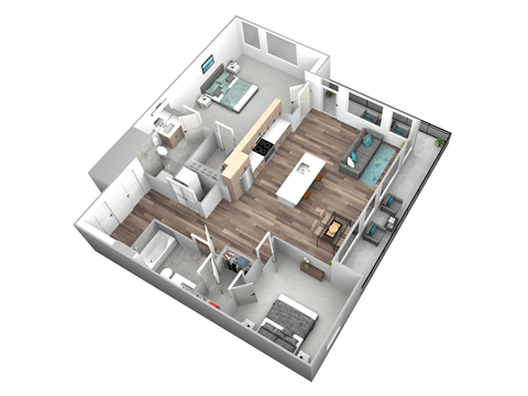 bedroom floor plan an in 3d