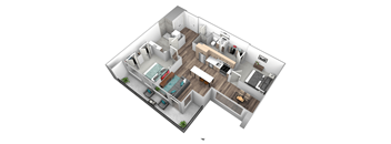 bedroom floor plan an in 3d
