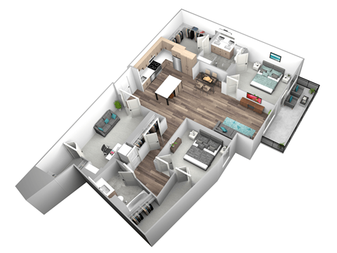 bedroom floor plan an in 3d
