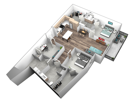 bedroom floor plan an in 3d