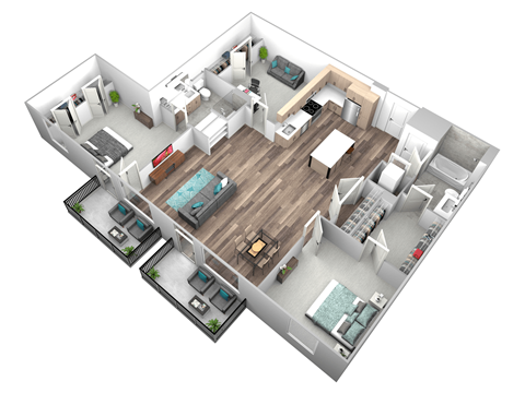 bedroom floor plan an in 3d
