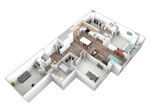 bedroom floor plan an in 3d