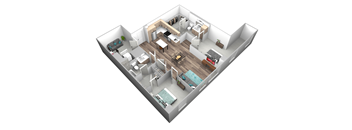 bedroom floor plan an in 3d