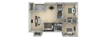1069 Square-Feet Catoctin Tuscarora Creek  2 bedroom 2 bath furnished floor plan apartment in Leesburg VA