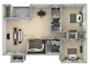 Catoctin Tuscarora Creek 2 bedroom 2 bath furnished floor plan apartment in Leesburg VA