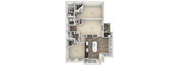 The Chestnut Broadlands 2 bedroom 2 bath unfurnished floor plan apartment in Ashburn VAat Broadlands, Ashburn, 20148