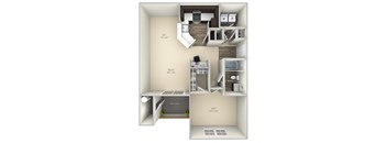 The Dogwood Broadlands 1 bedroom 1 bath unfurnished floor plan apartment in Ashburn VA at Broadlands, Ashburn