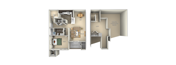 Dogwood Woodland Park 1 bedroom 1 bath furnished floor plan apartment in Herndon VA