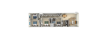 1175 Square-Feet 4 bedroom 1andhalf unfurnished floor plan at Dulles Glen, Virginia