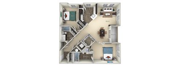Ellicott Kensington Place 2 bedrooms 2 baths furnished floor plan apartment in Woodbridge VA at Kensington Place, Woodbridge