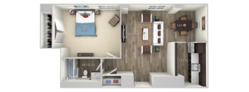 Girard 1 Bed 1 Bath Floor Plan at Columbia Uptown, Washington, Washington