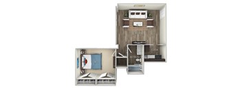 Josephine 1 Bed 1 Bath Floor Plan at Columbia Uptown, Washington, 20009