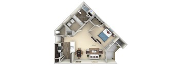 Newcastle Kensington Place A 1 bedroom 1 bath furnished floor plan apartment in Woodbridge VA at Kensington Place, Virginia