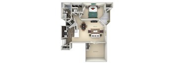 Westminster Kensington Place 1 bedroom 1 bath furnished floor plan apartment in Woodbridge VA at Kensington Place, Woodbridge, 22191