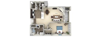 York Kensington Place 1 bedroom 1 bath furnished floor plan apartment in Woodbridge VA at Kensington Place, Woodbridge, VA