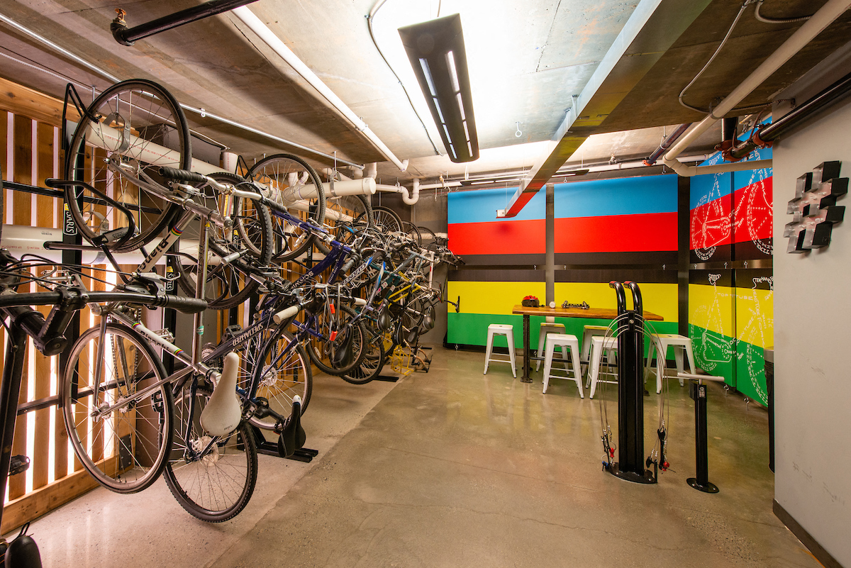 Bike Storage and Repair Station at Fahrenheit Apartments, Washington