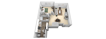 Johnson I Barrington Park 1 bedroom 1 bath floor plan apartment at Barrington Park Apartments, Manassas, VA